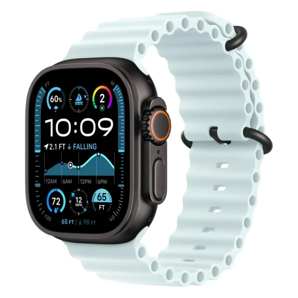 Apple Watch Ultra 2, 49 мм, корпус из черного титана, Ледяной голубой, Ocean Band
