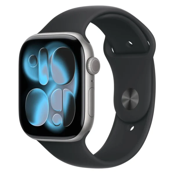 Часы Apple Watch Series 11, 42 мм, Алюминиевый корпус Space Gray, Спортивный ремешок Black, размер S/M