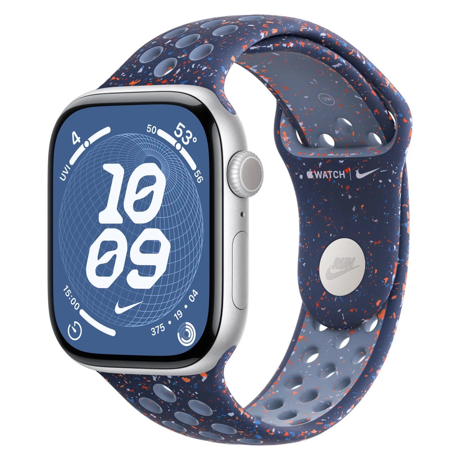 Часы Apple Watch Series 11, 42 мм, Алюминиевый корпус Silver, Ремешок Nike Blue Ribbon, размер S/M №1