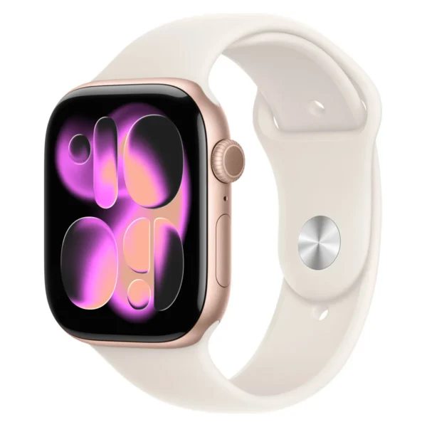 Часы Apple Watch Series 11, 42 мм, Алюминиевый корпус Rose Gold, Спортивный ремешок Starlight, размер M/L