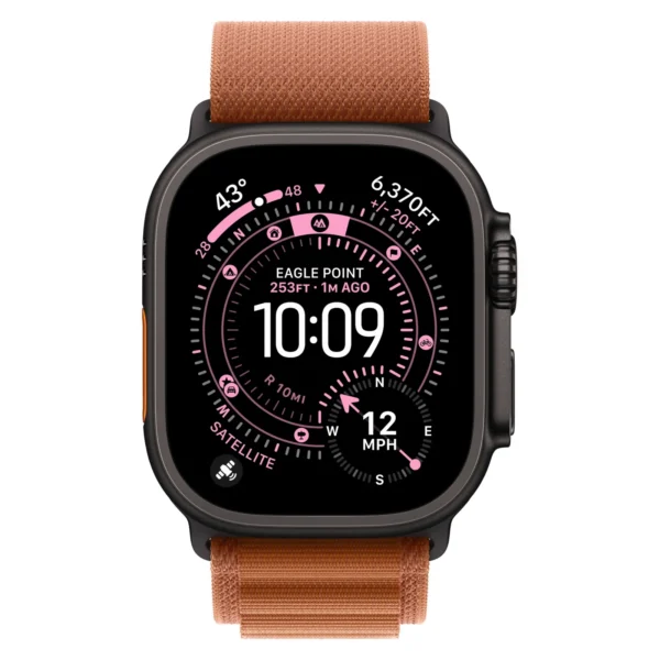 Часы Apple Watch Ultra 3, 49 мм, титан чёрного цвета, ремешок Alpine терракотового цвета №2