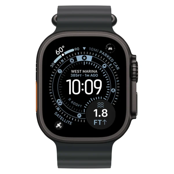 Часы Apple Watch Ultra 3, 49 мм, титан чёрного цвета, ремешок Ocean чёрного цвета №2