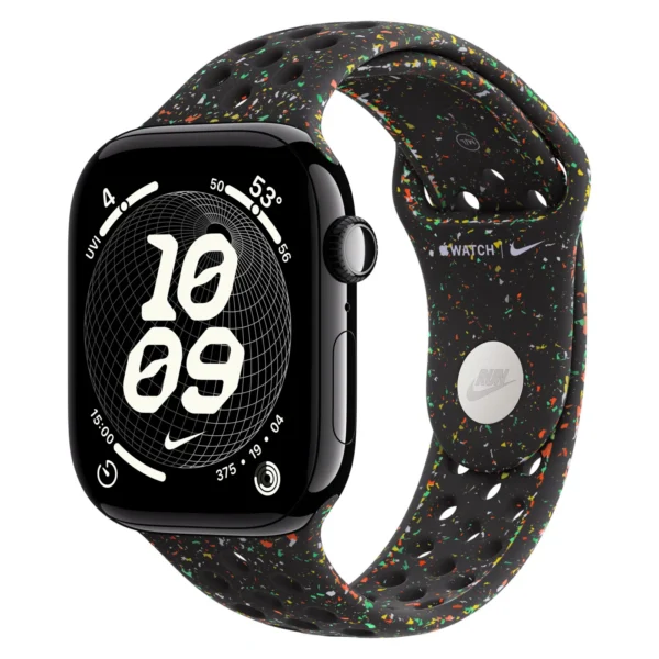 Часы Apple Watch Series 11, 42 мм, Алюминиевый корпус Jet Black, Ремешок Nike Midnight Black, размер M/L