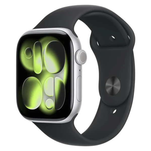 Часы Apple Watch Series 11, 42 мм, Алюминиевый корпус Silver, Спортивный ремешок Black, размер M/L