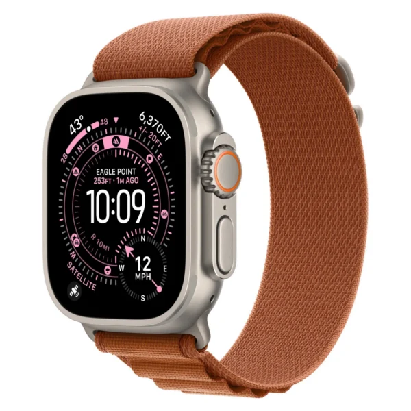 Часы Apple Watch Ultra 3, 49 мм, титан светлого цвета, ремешок Alpine терракотового цвета