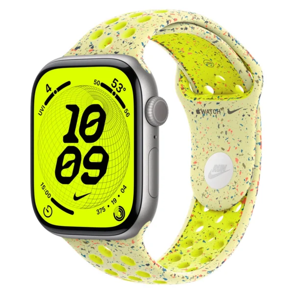 Часы Apple Watch Series 11, 42 мм, Алюминиевый корпус Space Gray, Ремешок Nike Volt Splash, размер M/L