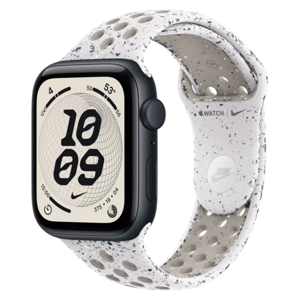 Часы Apple Watch SE 3, 40 мм, Алюминиевый корпус Midnight, Ремешок Nike Veiled Grey, размер S/M