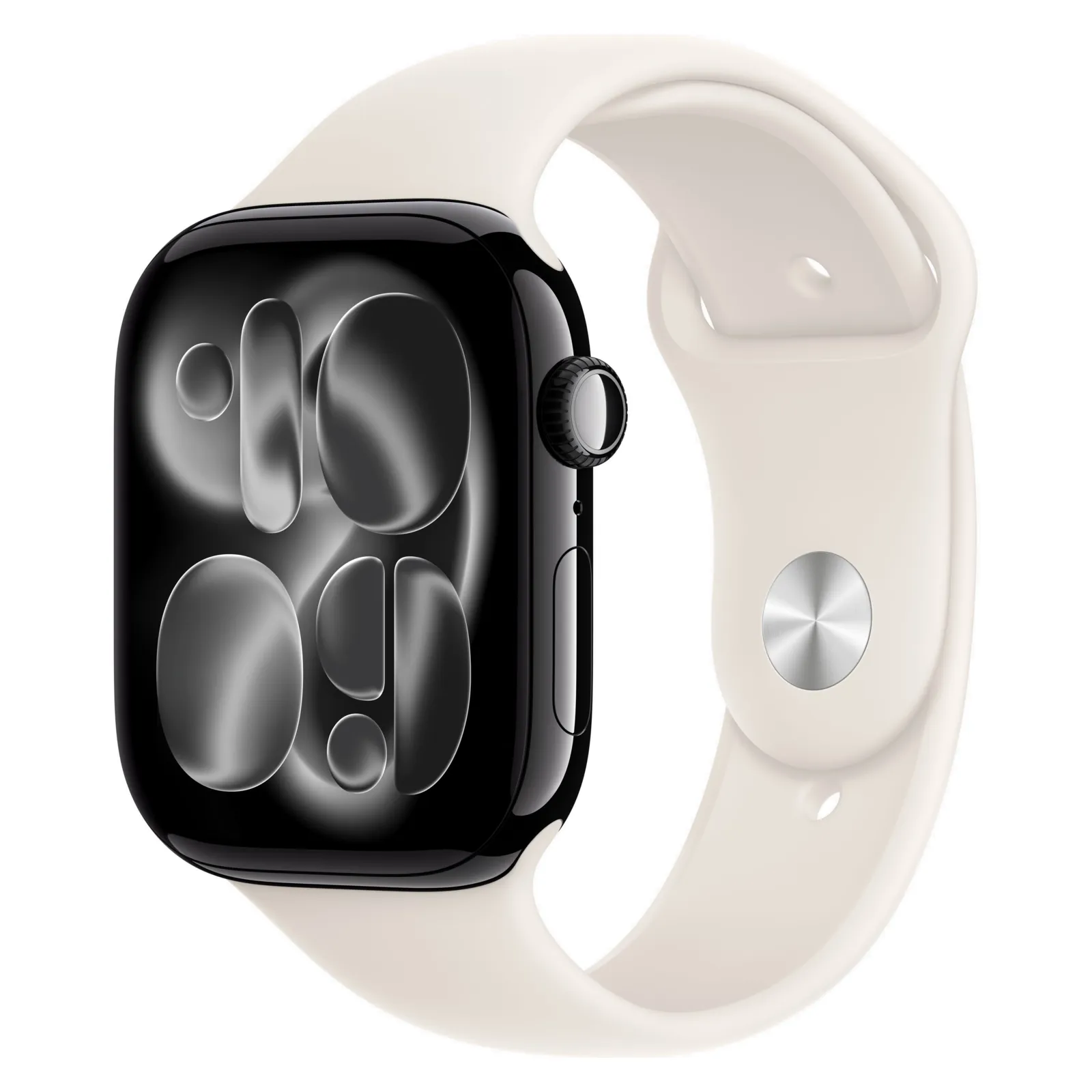 Часы Apple Watch Series 11, 42 мм, Алюминиевый корпус Jet Black, Спортивный ремешок Starlight, размер M/L №1