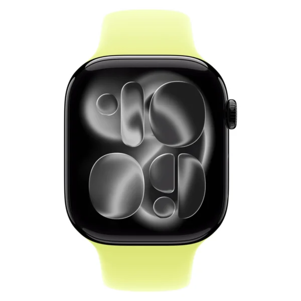 Часы Apple Watch Series 11, 42 мм, Алюминиевый корпус Jet Black, Спортивный ремешок Neon Yellow, размер M/L №2