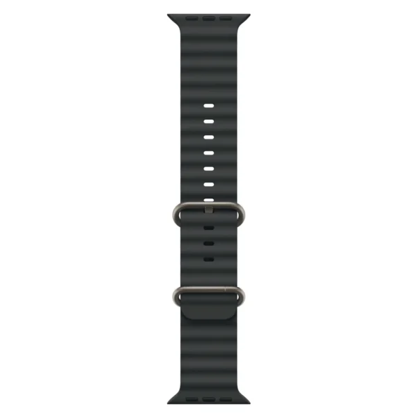Часы Apple Watch Ultra 3, 49 мм, титан светлого цвета, ремешок Ocean чёрного цвета №3