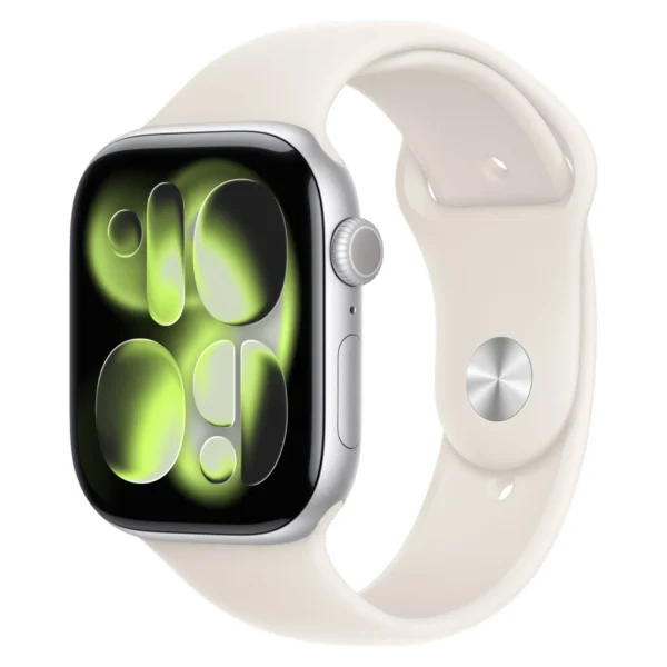 Часы Apple Watch Series 11, 42 мм, Алюминиевый корпус Silver, Спортивный ремешок Starlight, размер M/L
