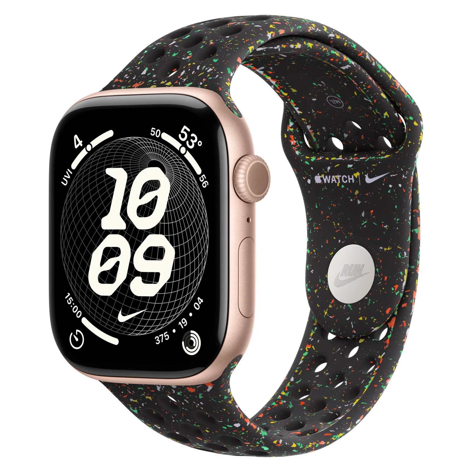 Часы Apple Watch Series 11, 42 мм, Алюминиевый корпус Rose Gold, Ремешок Nike Midnight Black, размер M/L №1