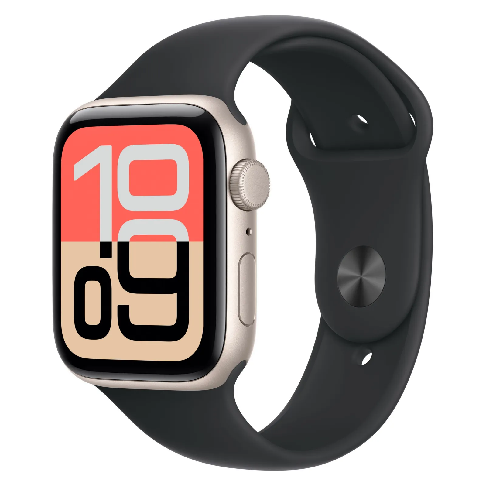 Часы Apple Watch SE 3, 44 мм, Алюминиевый корпус Starlight, Спортивный ремешок Midnight, размер M/L №1