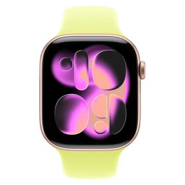 Часы Apple Watch Series 11, 42 мм, Алюминиевый корпус Rose Gold, Спортивный ремешок Neon Yellow, размер M/L №2