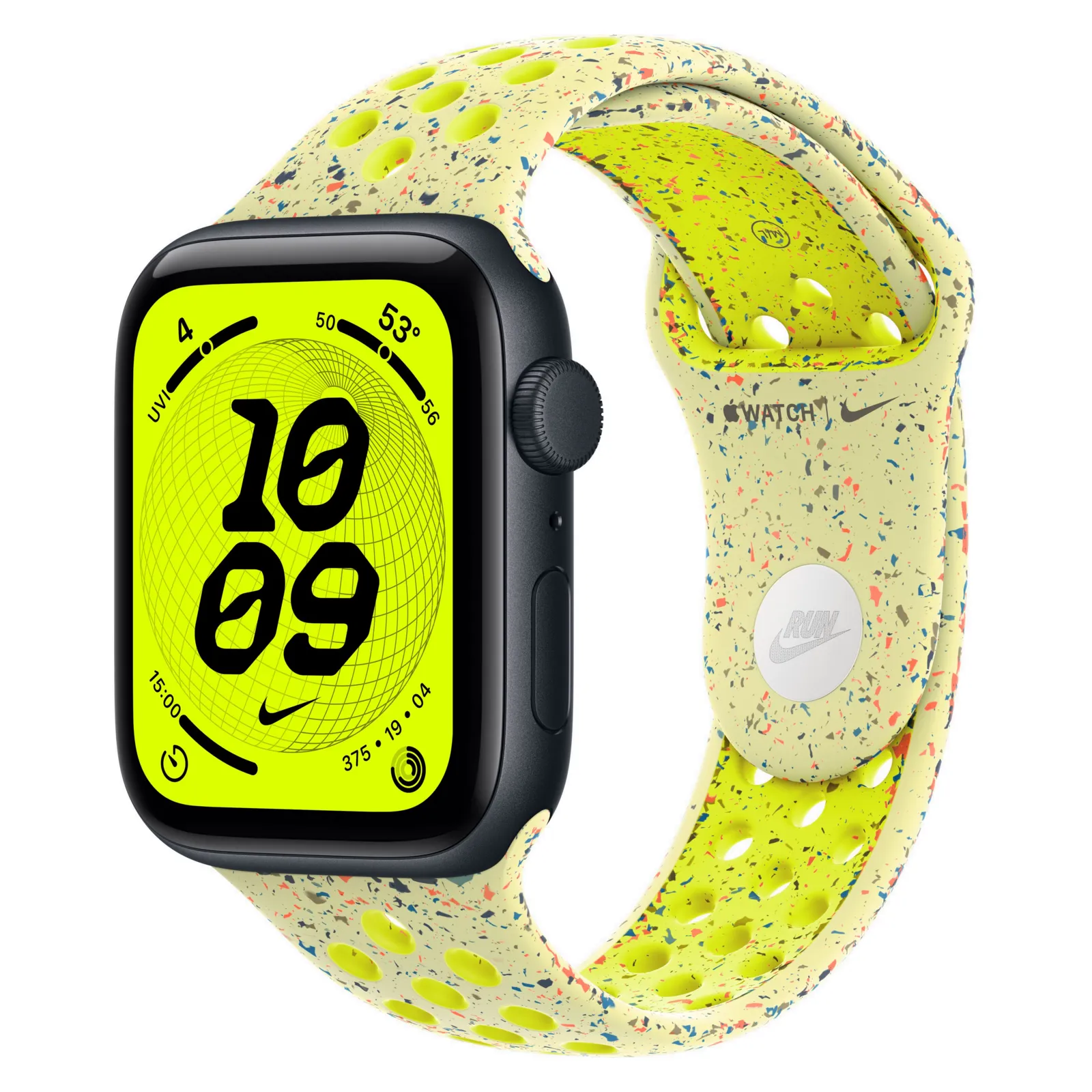 Часы Apple Watch SE 3, 40 мм, Алюминиевый корпус Midnight, Ремешок Nike Volt Splash, размер M/L №1
