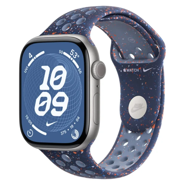 Часы Apple Watch Series 11, 42 мм, Алюминиевый корпус Space Gray, Ремешок Nike Blue Ribbon, размер S/M