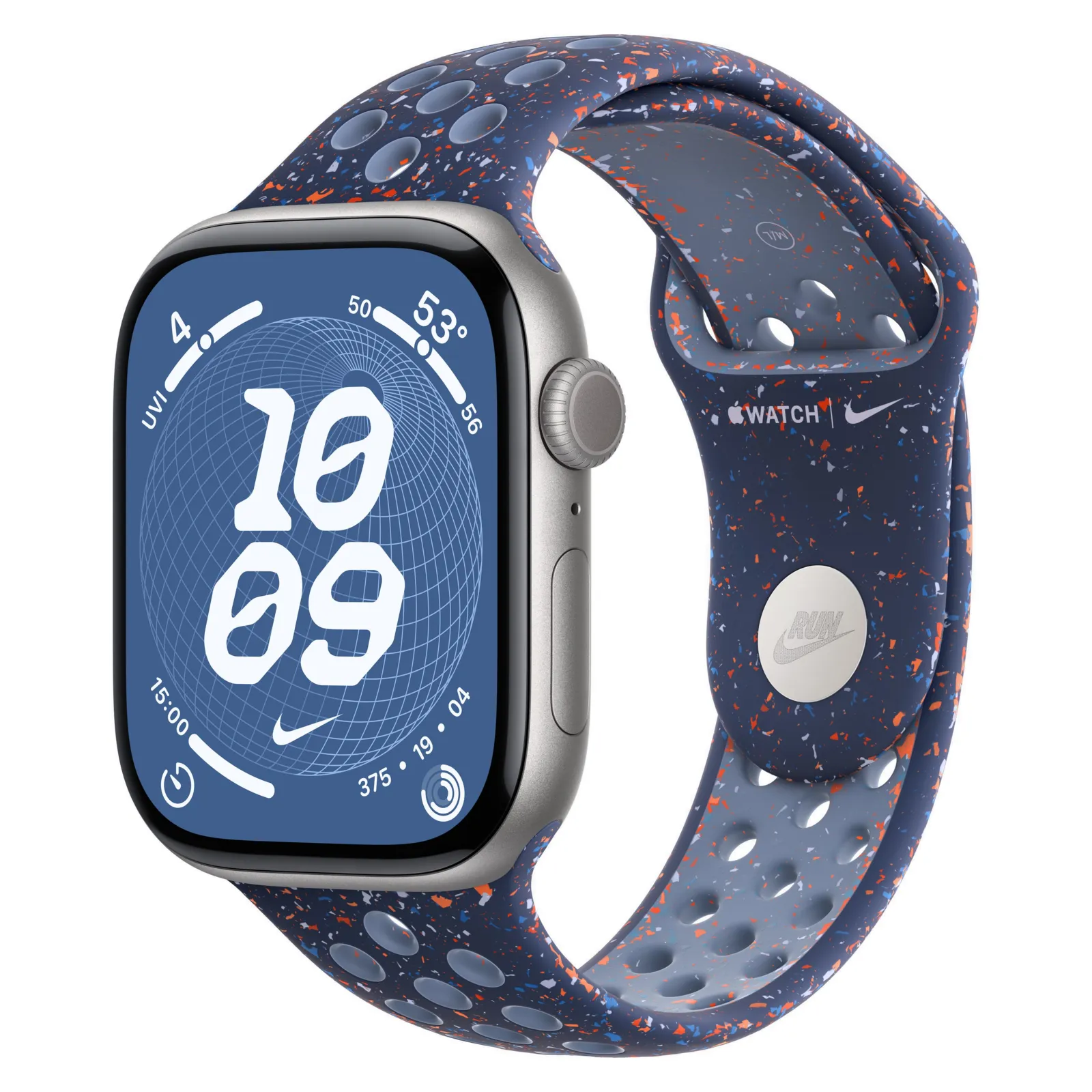Часы Apple Watch Series 11, 42 мм, Алюминиевый корпус Space Gray, Ремешок Nike Blue Ribbon, размер S/M №1