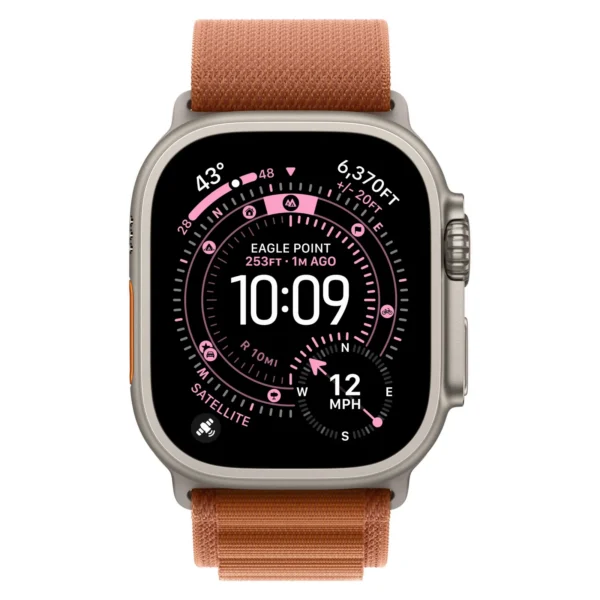 Часы Apple Watch Ultra 3, 49 мм, титан светлого цвета, ремешок Alpine терракотового цвета №2