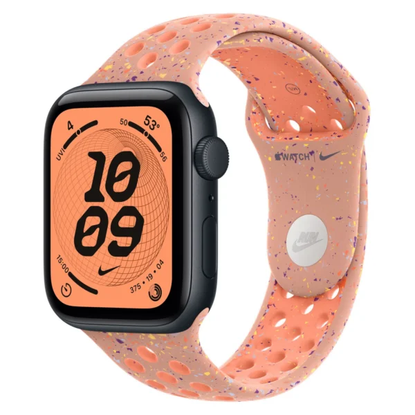Часы Apple Watch SE 3, 40 мм, Алюминиевый корпус Midnight, Ремешок Nike Alpenglow Pink, размер S/M