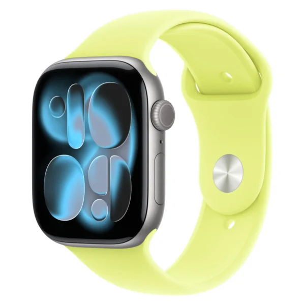 Часы Apple Watch Series 11, 46 мм, Алюминиевый корпус Space Gray, Спортивный ремешок Neon Yellow, размер S/M