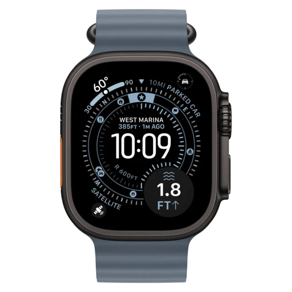 Часы Apple Watch Ultra 3, 49 мм, титан чёрного цвета, ремешок Ocean цвета «якорный синий» №2