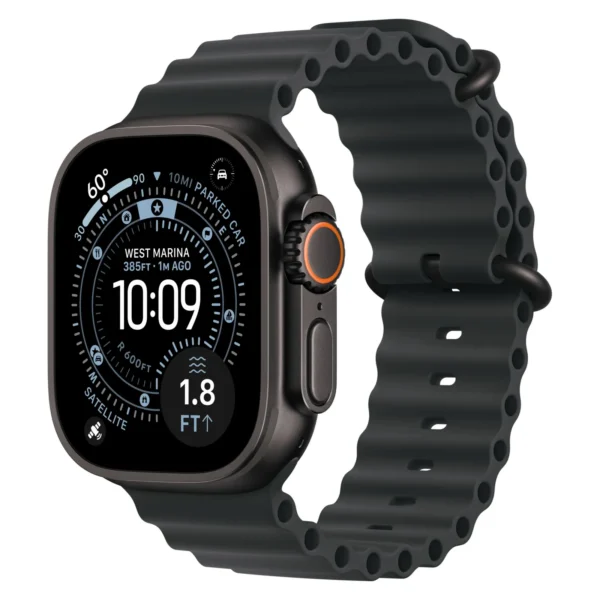 Часы Apple Watch Ultra 3, 49 мм, титан чёрного цвета, ремешок Ocean чёрного цвета