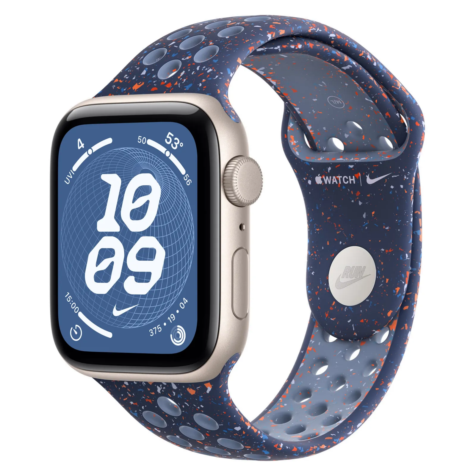 Часы Apple Watch SE 3, 40 мм, Алюминиевый корпус Starlight, Ремешок Nike Blue Ribbon, размер S/M №1