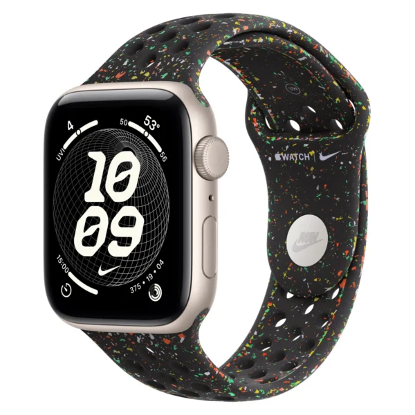 Часы Apple Watch SE 3, 40 мм, Алюминиевый корпус Starlight, Ремешок Nike Midnight Black, размер M/L