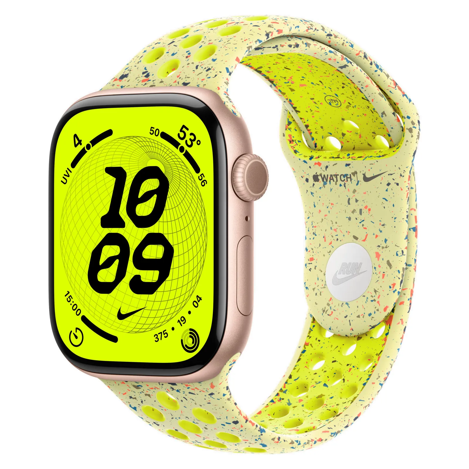 Часы Apple Watch Series 11, 42 мм, Алюминиевый корпус Rose Gold, Ремешок Nike Volt Splash, размер M/L №1