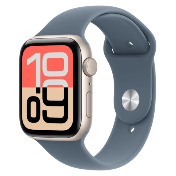 Часы Apple Watch SE 3, 44 мм, Алюминиевый корпус Starlight, Спортивный ремешок Anchor Blue, размер M/L
