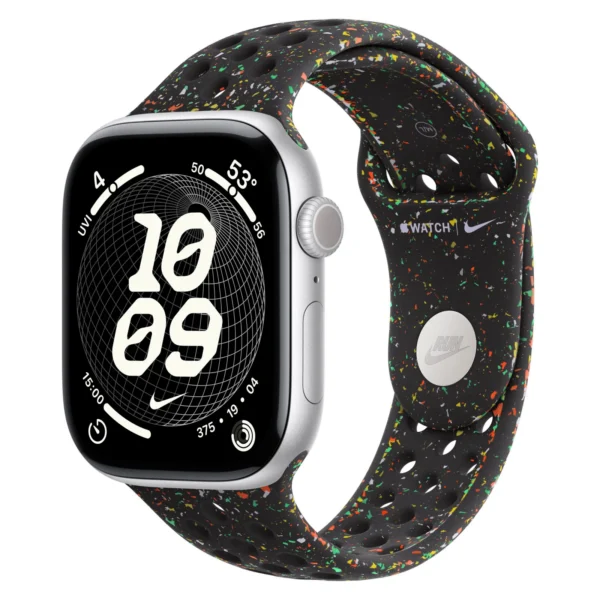 Часы Apple Watch Series 11, 42 мм, Алюминиевый корпус Silver, Ремешок Nike Midnight Black, размер S/M