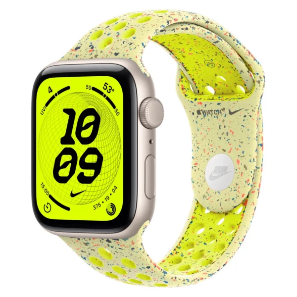 Часы Apple Watch SE 3, 40 мм, Алюминиевый корпус Starlight, Ремешок Nike Volt Splash, размер M/L