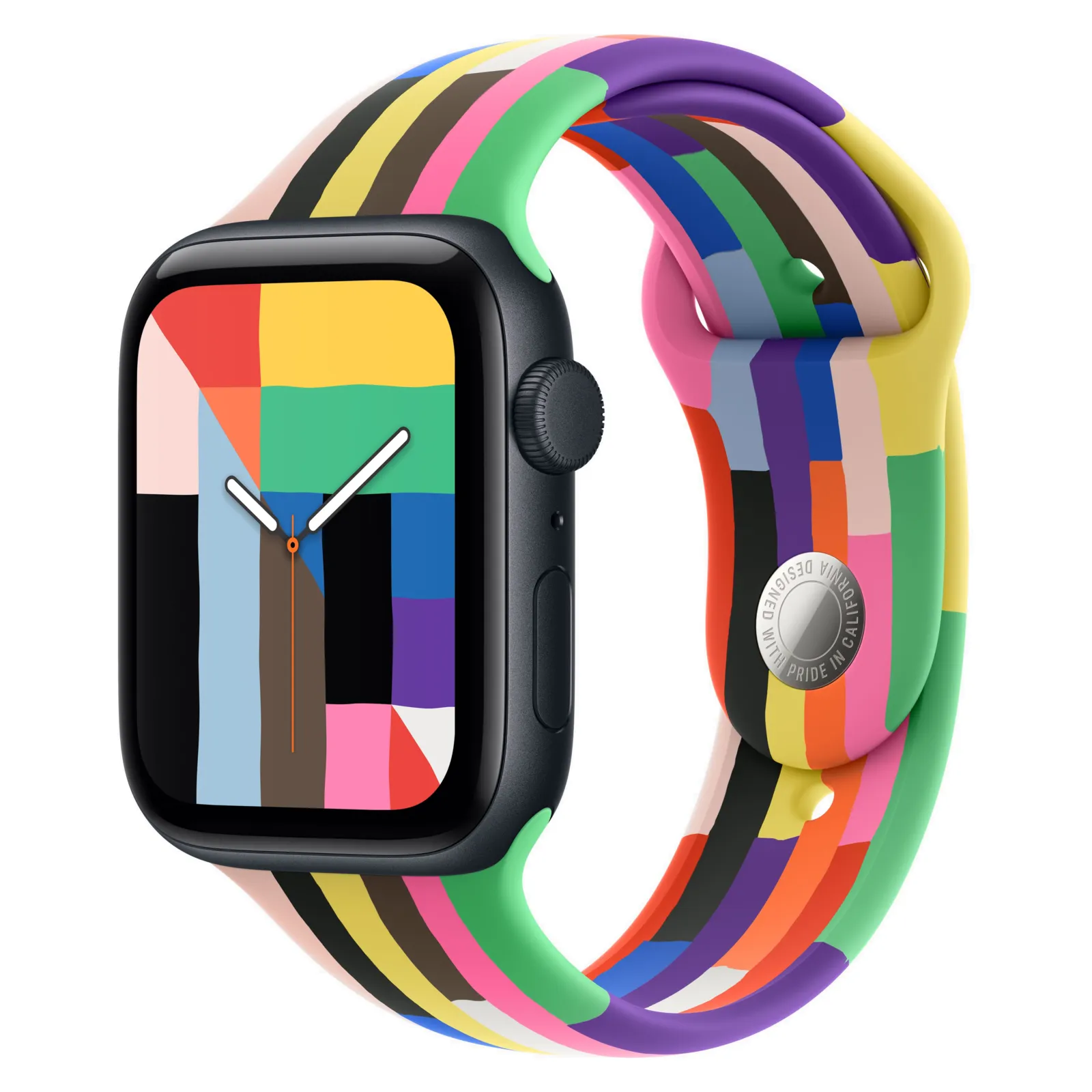 Часы Apple Watch SE 3, 40 мм, Алюминиевый корпус Midnight, Спортивный ремешок Pride Edition, размер S/M №1