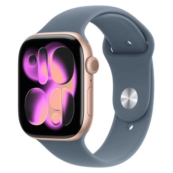 Часы Apple Watch Series 11, 42 мм, Алюминиевый корпус Rose Gold, Спортивный ремешок Anchor Blue, размер M/L