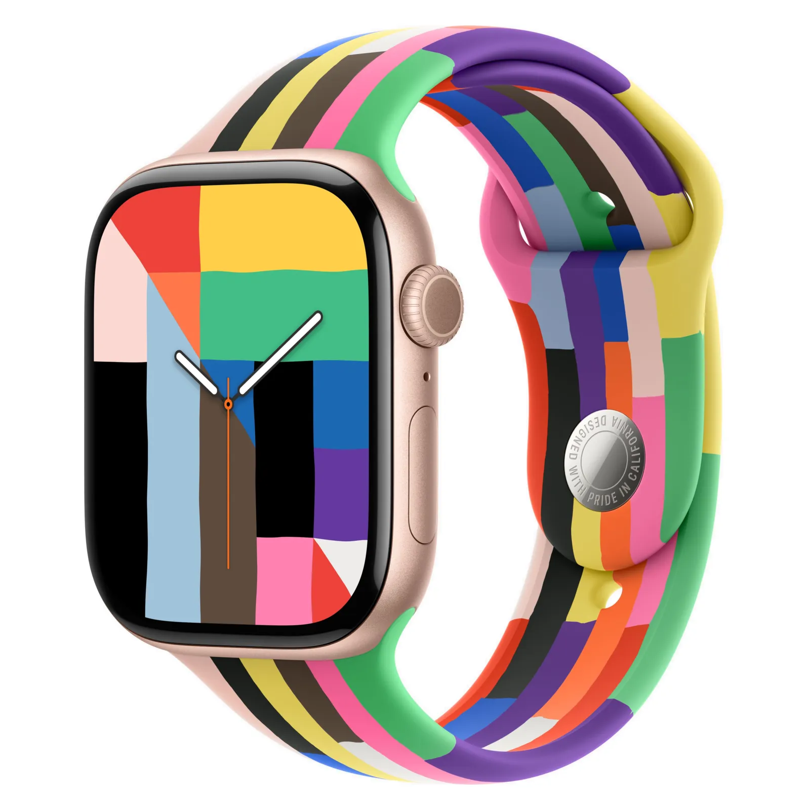 Часы Apple Watch Series 11, 42 мм, Алюминиевый корпус Rose Gold, Спортивный ремешок Pride Edition, размер S/M №1