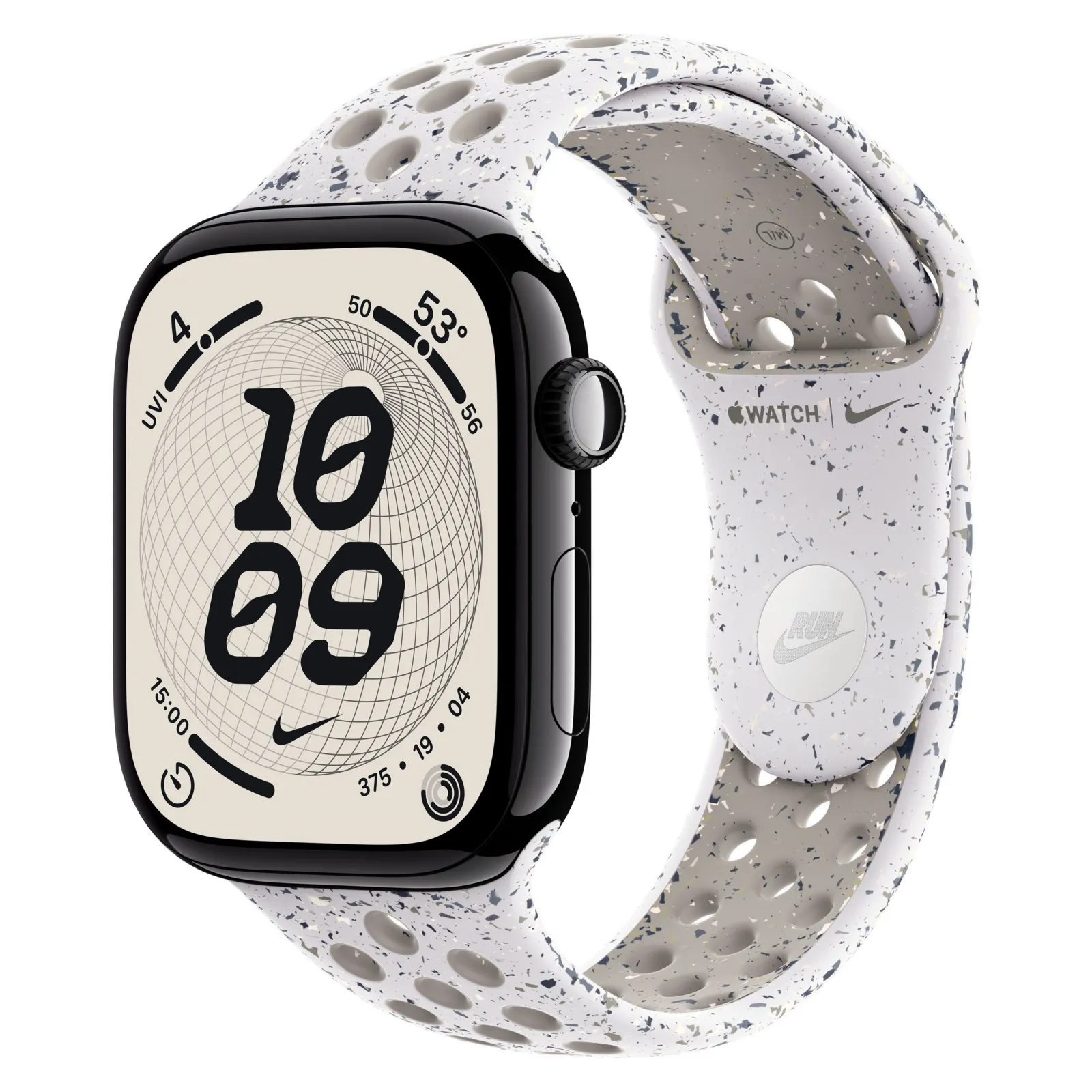 Часы Apple Watch Series 11, 42 мм, Алюминиевый корпус Jet Black, Ремешок Nike Veiled Grey, размер M/L №1