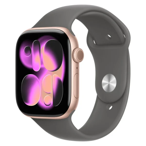 Часы Apple Watch Series 11, 42 мм, Алюминиевый корпус Rose Gold, Спортивный ремешок Stone Gray, размер M/L