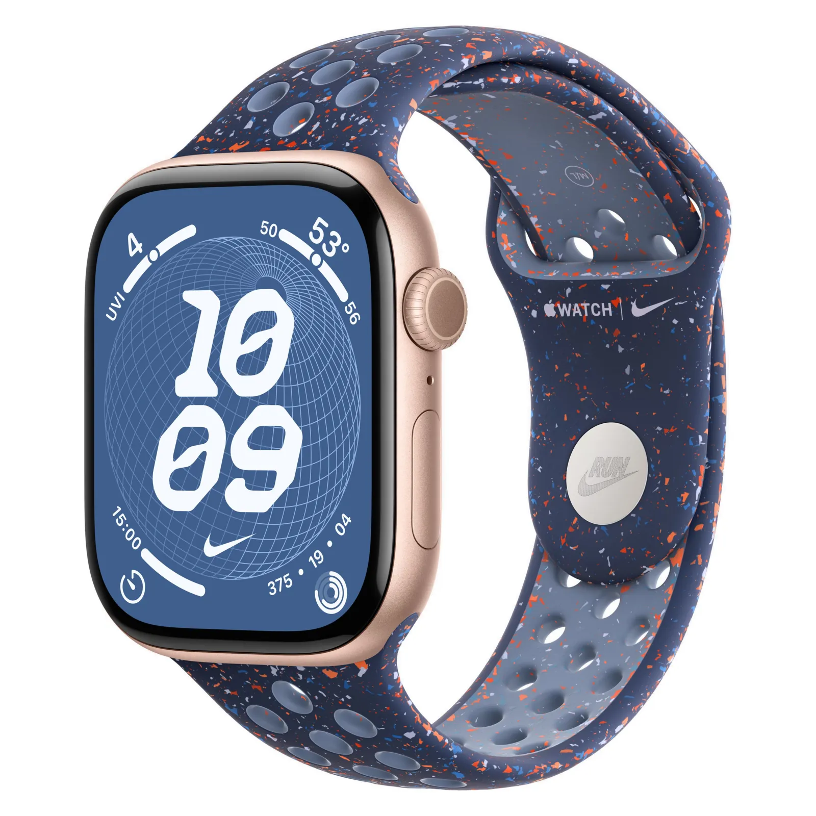 Часы Apple Watch Series 11, 42 мм, Алюминиевый корпус Rose Gold, Ремешок Nike Blue Ribbon, размер S/M №1