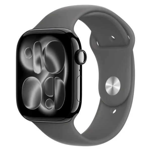Часы Apple Watch Series 11, 42 мм, Алюминиевый корпус Jet Black, Спортивный ремешок Stone Gray, размер M/L