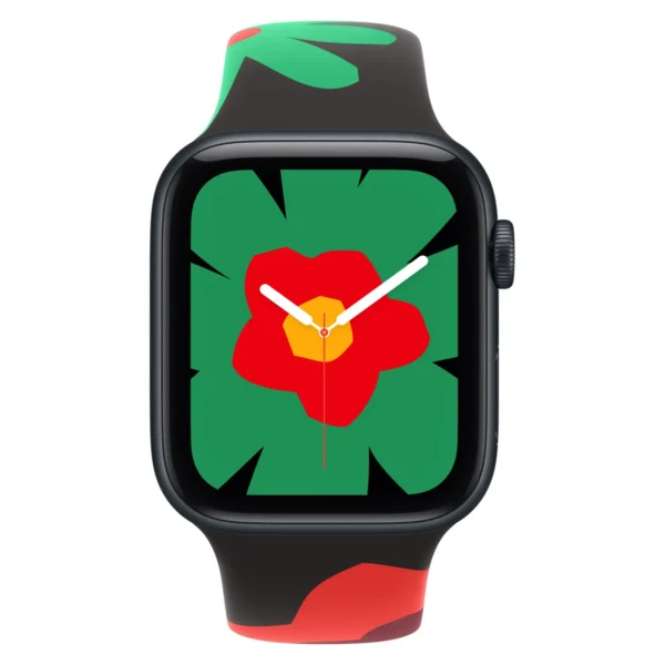 Часы Apple Watch SE 3, 40 мм, Алюминиевый корпус Midnight, Спортивный ремешок Black Unity - Unity Bloom, размер M/L №2