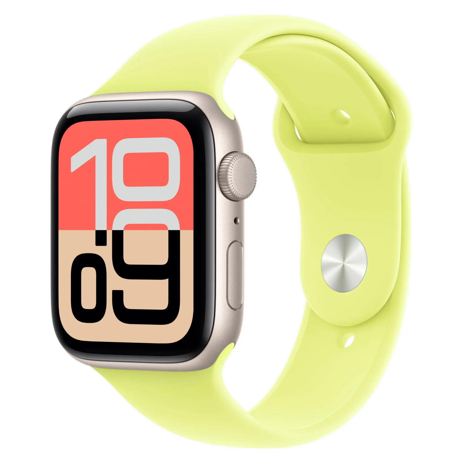 Часы Apple Watch SE 3, 40 мм, Алюминиевый корпус Starlight, Спортивный ремешок Neon Yellow, размер M/L №1