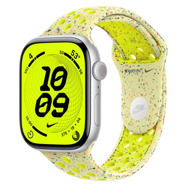 Часы Apple Watch Series 11, 42 мм, Алюминиевый корпус Silver, Ремешок Nike Volt Splash, размер S/M