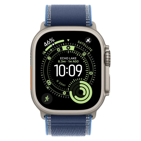 Часы Apple Watch Ultra 3, 49 мм, титан светлого цвета, ремешок Trail цвета «синий/ярко-синий» №2