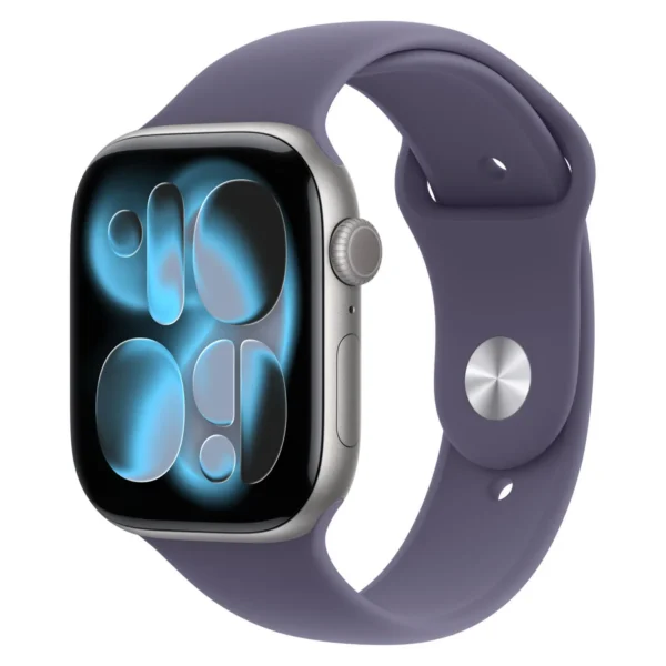 Часы Apple Watch Series 11, 42 мм, Алюминиевый корпус Space Gray, Спортивный ремешок Purple Fog, размер S/M