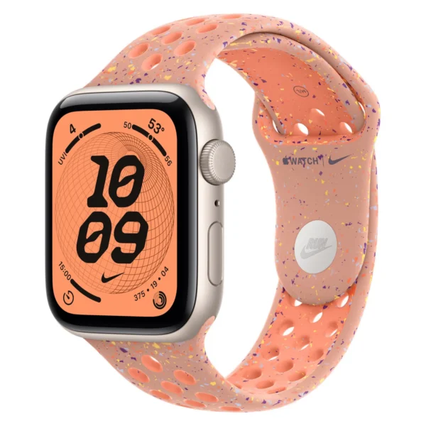 Часы Apple Watch SE 3, 40 мм, Алюминиевый корпус Starlight, Ремешок Nike Alpenglow Pink, размер M/L