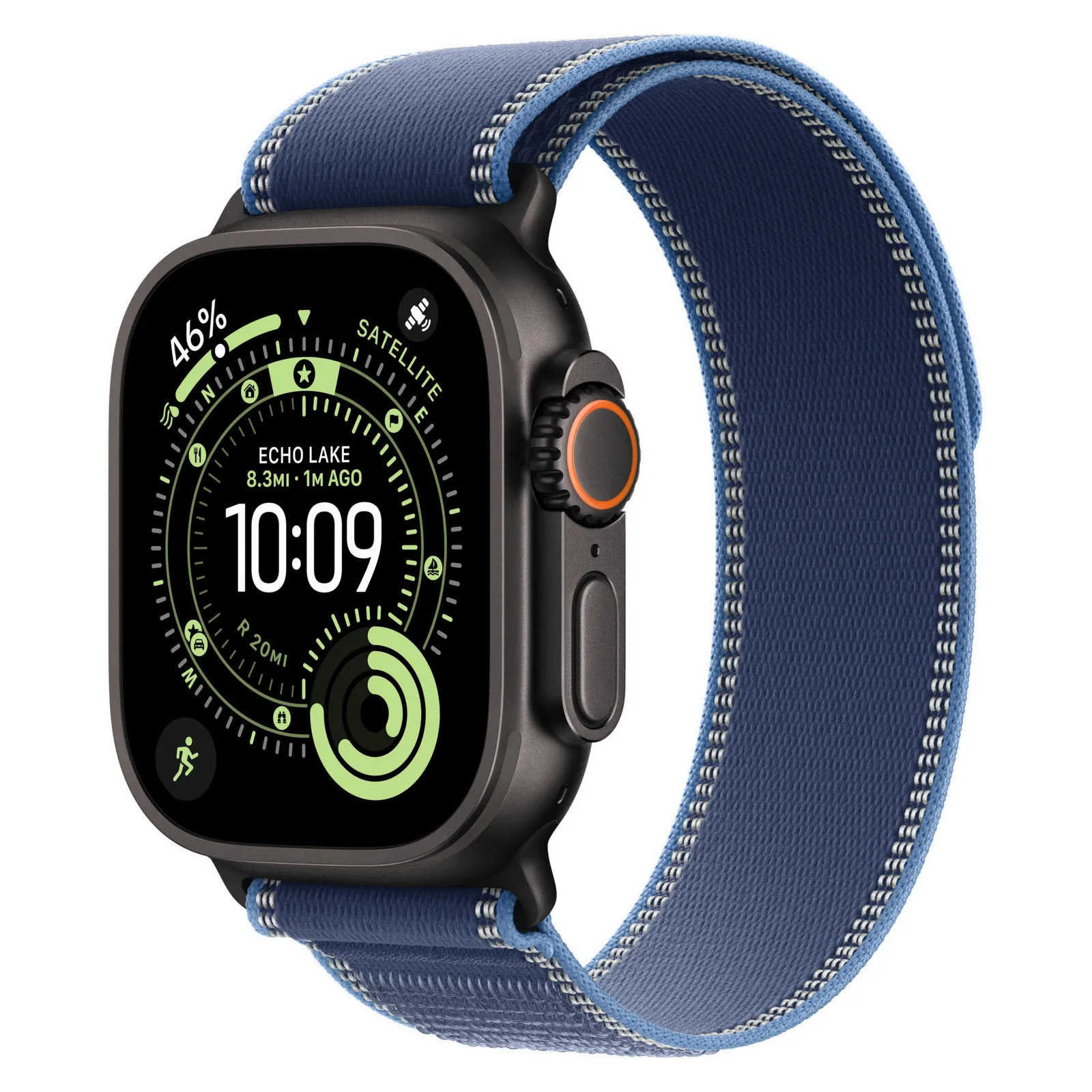 Часы Apple Watch Ultra 3, 49 мм, титан чёрного цвета, ремешок Trail цвета «синий/ярко-синий» №1
