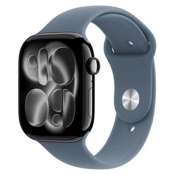 Часы Apple Watch Series 11, 42 мм, Алюминиевый корпус Jet Black, Спортивный ремешок Anchor Blue, размер M/L
