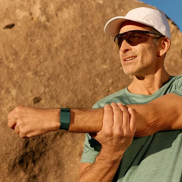 Плетёный ремешок для браслета Whoop 5.0 (ONE, PEAK) SuperKnit Band (Emerald) №4