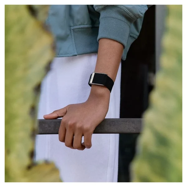 Плетёный ремешок для браслета Whoop MG LUXE SuperKnit Band (Obsidian/Titanium) №4